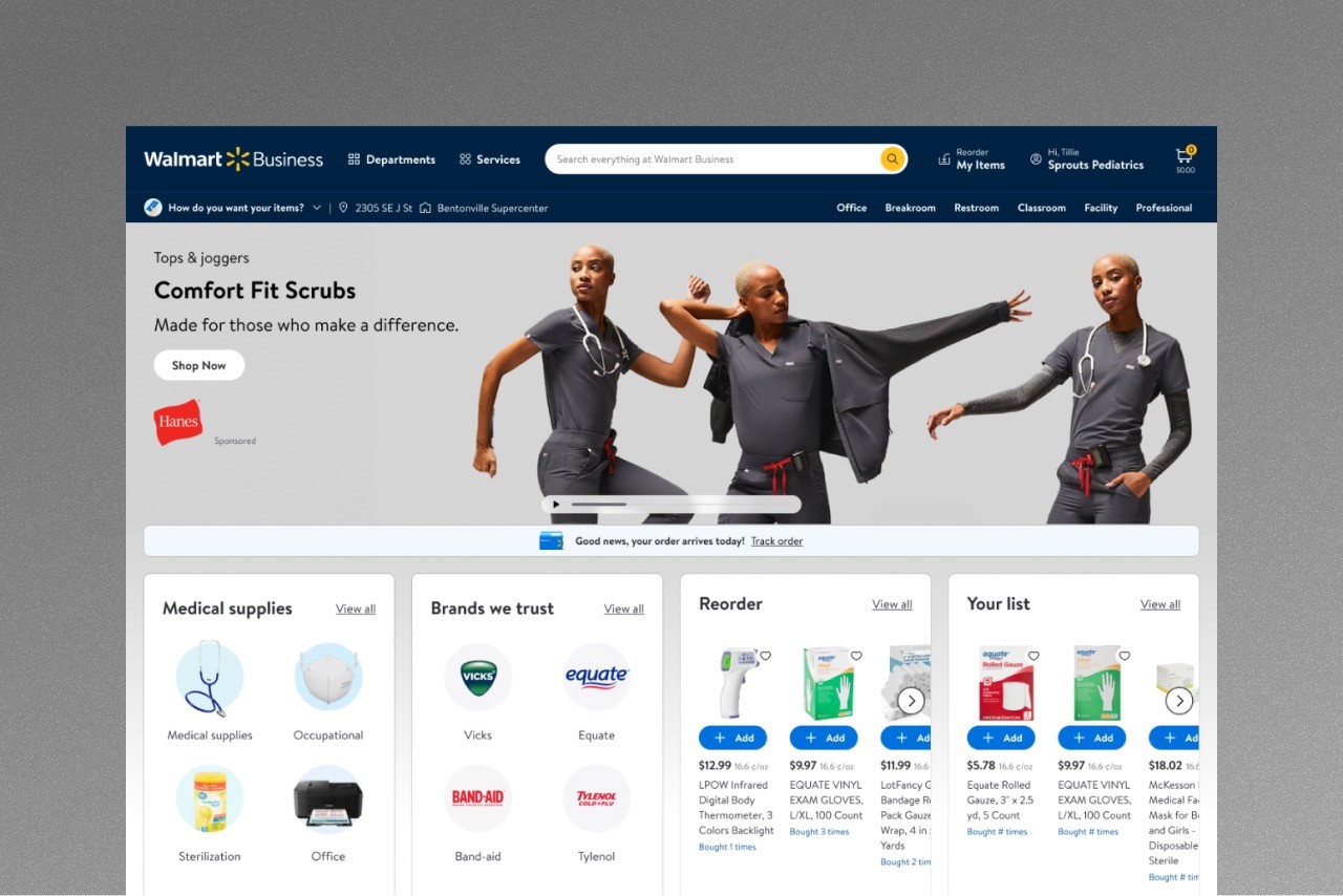 Image of Walmart Business home page